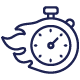 Icon representing faster delivery of digital projects and solutions